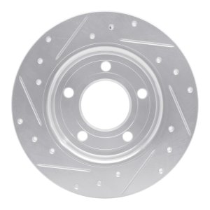 Mazda 3 Brake Rotor (1) - Rear Right - R1 Concepts - Drilled & Slotted - Silver - `04-`13